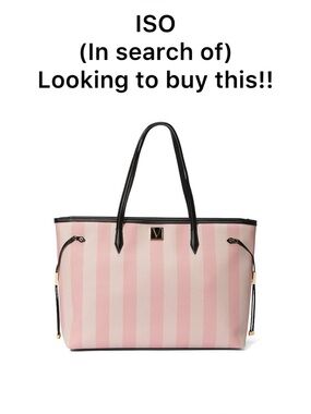 ISO VICTORIA SECRET LINK STRIPED TOTE BAG!!